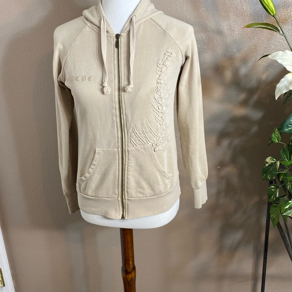 BCBGMaxAzria Beige Hoodie Sweatshirt
